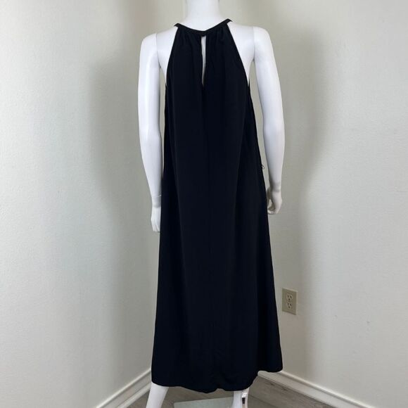 Eileen Fisher Women Size S Black Tencel Viscose Crepe Midi NEW Halter Dress - Picture 11 of 16